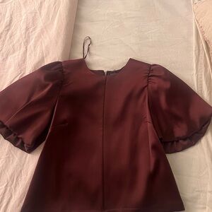 Primark Deep Burgundy Puff Sleeve Blouse